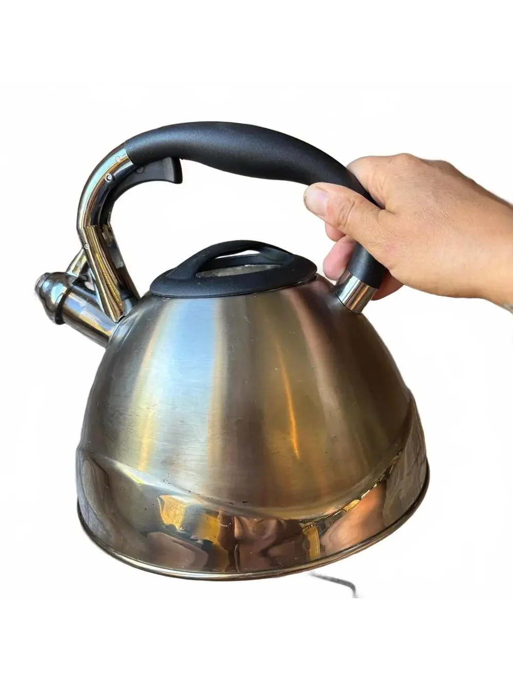 Polder 2.6-Quart Stainless Steel Whistling Tea Kettle – Induction Ready, Retro